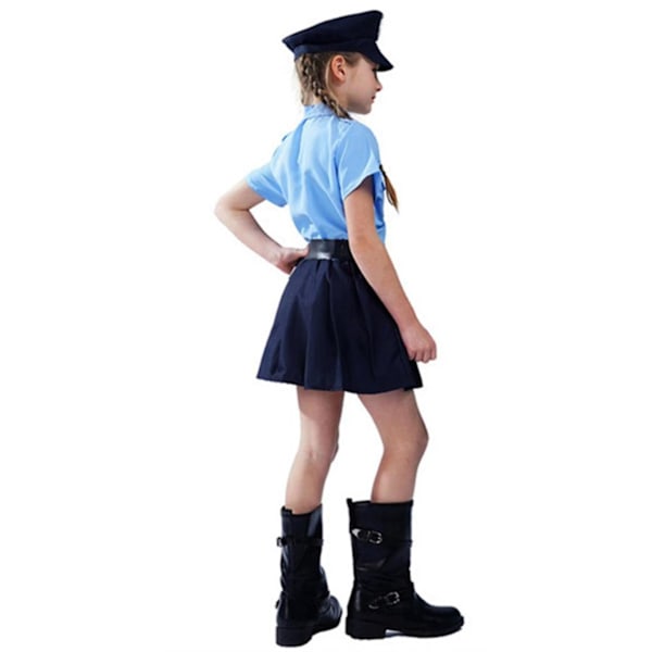Poliskostym för flickor 7-8 år | Halloween Cosplay Outfit