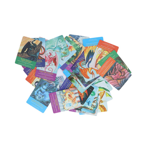 Tarot-kort belagt papir bærbar interaktiv drageorakelkort for spådomsspill