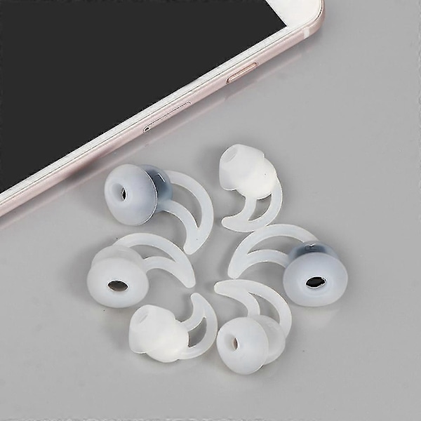 Ljudisolerande silikon in-ear hörlurar öronsnäckor för Bose QC20 QC30 - Öronkrok ingår Vit