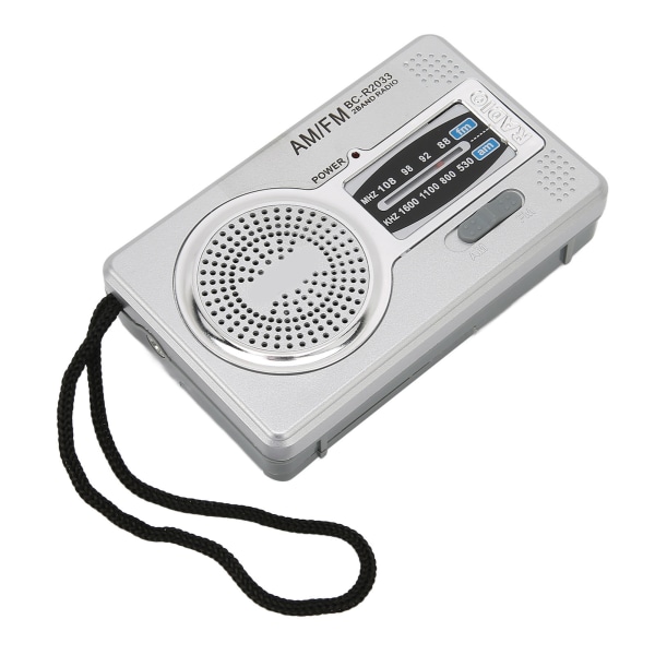 AM FM Transistor Radio DSP Chip Bærbar Pocket Mini Radio med højttalerhovedtelefonstik Sølvgrå