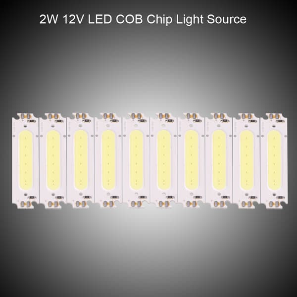 10 stk. DC 12V 2W COB Chip Lyskilde Passer til DIY LED Lampe Belysningsarmaturer Billys (Hvid)