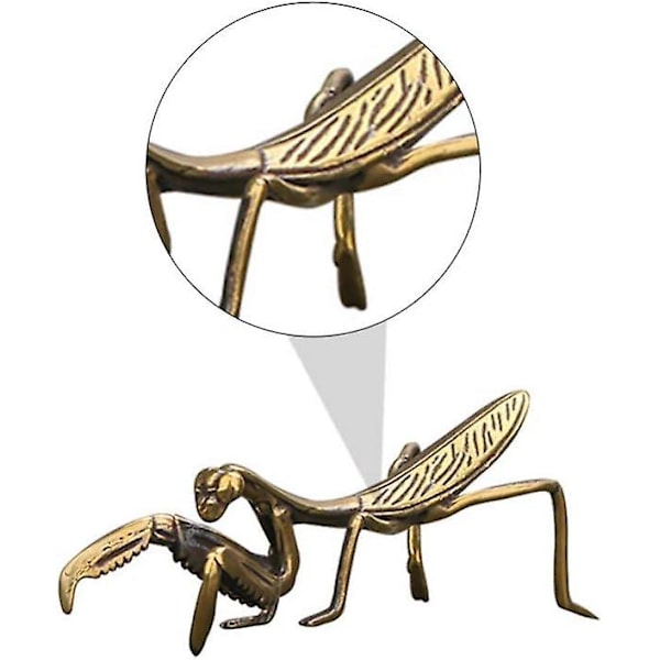Kobber Bedende Knæler Feng Shui Messing Statue Haveskulptur til Have Gårdkunst Te Bord Indretning Samlerobjekt Gave Forårsfest Dekoration Gylden