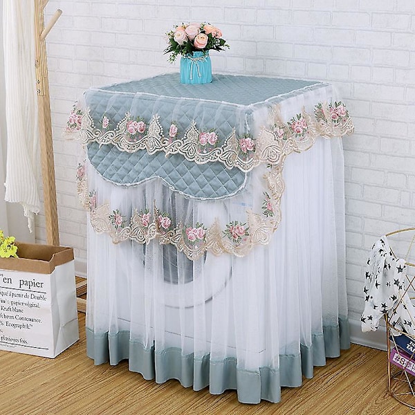 Skydd för tvättmaskin, blommönster, dammtätt, med blommönster, 60 x 85 cm Blå