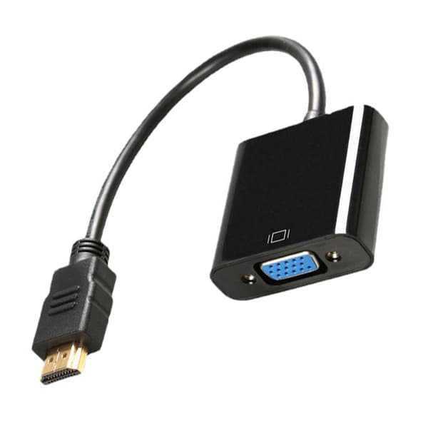 HD Multimedia Interface til VGA-kabel HD 1080p VGA-adapter til skærm computer stationær bærbar projektor sort 9,3 tommer