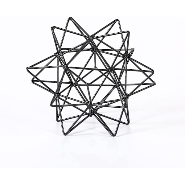 Metallinen geometrinen pöytäkoriste, 3D-metallinen geometrinen veistos, perheen koristeellinen abstrakti veistos, perheen ruokapöydän koriste, olohuone, toimisto