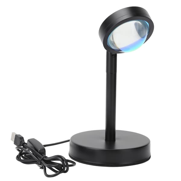 Solnedgangslampe 180° roterende solnedgangsmønster projeksjon gulvlampe USB-drevet nattlys