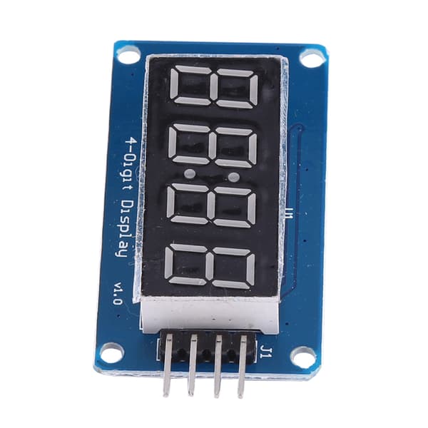 Punainen LED-digitaalinäyttö 4-numeroinen 7-segmentin moduuli säädettävällä kirkkaudella