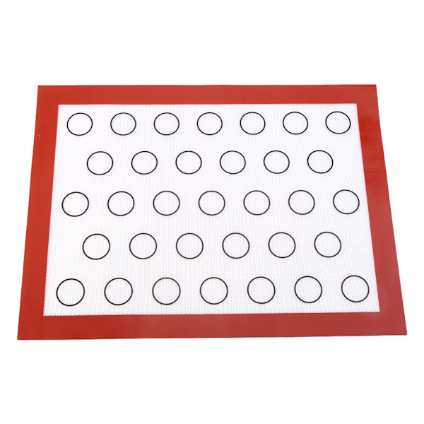 Nonstick Silikone Bagemåtte Ovn Bagværk Liner Macaron Kage Cookie Sheet Køkken (rød)