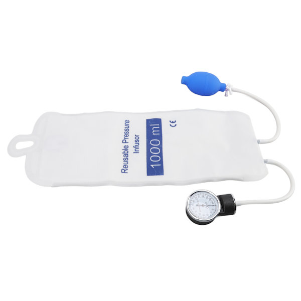 Tryckinfusionspåse ICU-övervakningsvätska Snabbinfusion med indikatormätare Huvud för snabb blod- och vätskein infusion 1000 ml