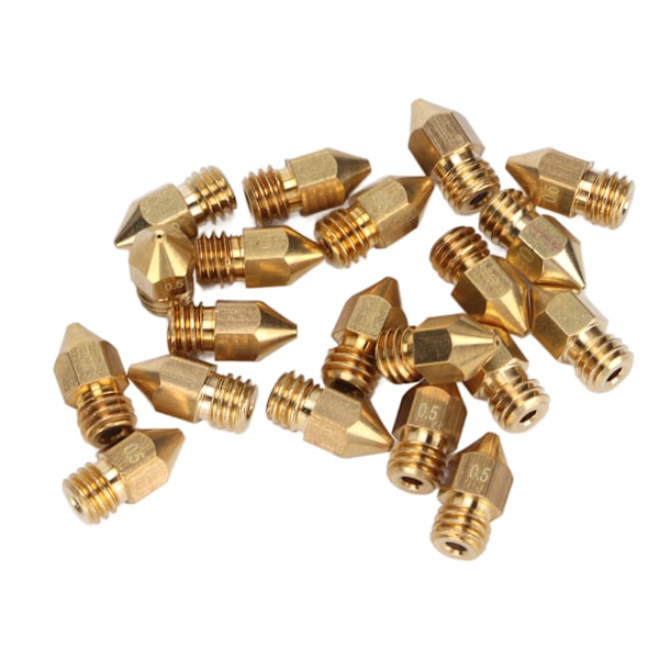 20 st MK8 munstyckessats 1,75 mm M6 gängade polerade extrudermunstycken med förvaringslåda för byte av 3D-skrivare 0,5 mm