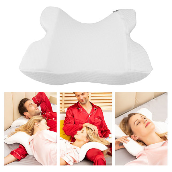 Reise Sove Memory Foam Armpute, hvit U-formet kosepute