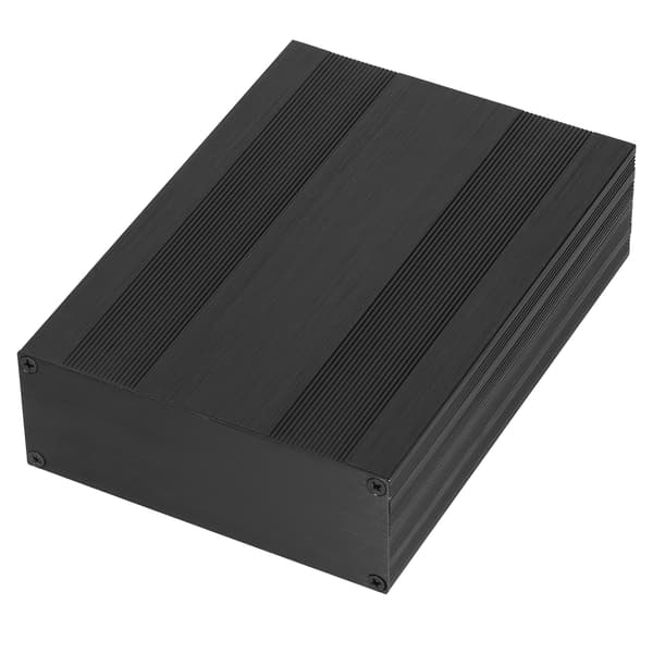 Aluminiumslegering Projektkapsling Video Converter Boks Split DIY Etui Børstet Sort 54x145x200mm