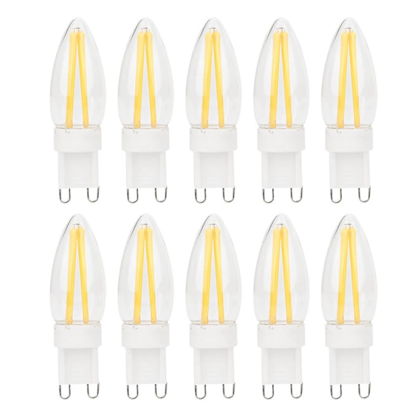 10 stk G9 dimbar lang filament BiPin LED-lyspære for hjem og bilbelysning 3W AC220V