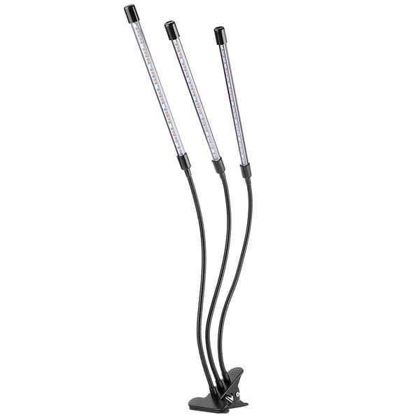 30W USB 3-rørs fleksibel LED-plantegroeilampe fuldspektret groeilampe med klips til indendørs planter