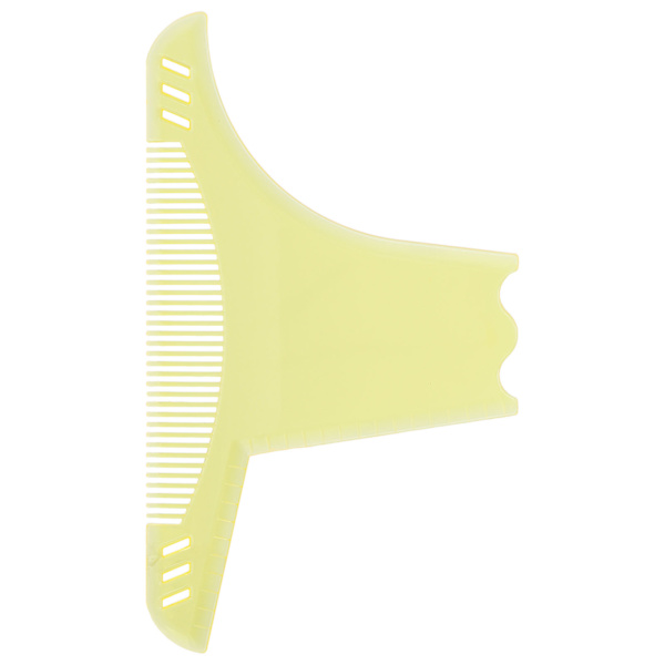 Transparent skäggformningsverktyg för män Plastmustasch styling Shaper skäggmall GuideTransparent gul