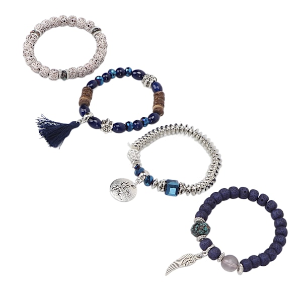 4 stk Bohemian armbånd kvinner perle dusk unik anheng armbånd smykker tilbehør gave til fest