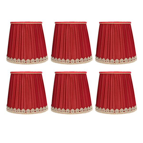 Small Lamp Shade Fabric Wine Red Golden Edge Lampshade for E14 Table Chandelier Wall Lamp