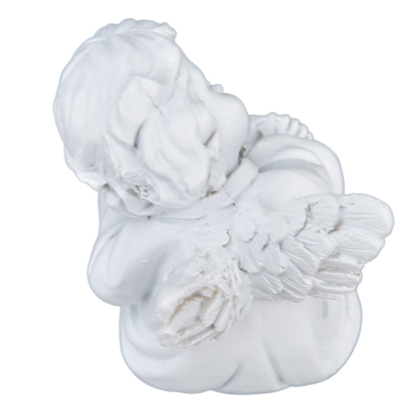 Cherub Statue Syntetisk harpiks Materiale Dejlig stil hvid baby figurer til festdekorationer Cherub statue venstre