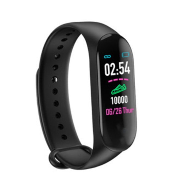 Smart armband Vattentät Blodtrycksdetektering Intelligent armband för löpning Sport Svart
