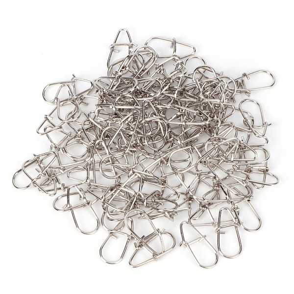 Kalebasstyp Krok Svängbara massiva ringar Säkerhetsspänne Fast Clip Lock Clip Connector fiskeverktyg5x9mm/0,2x0,4in