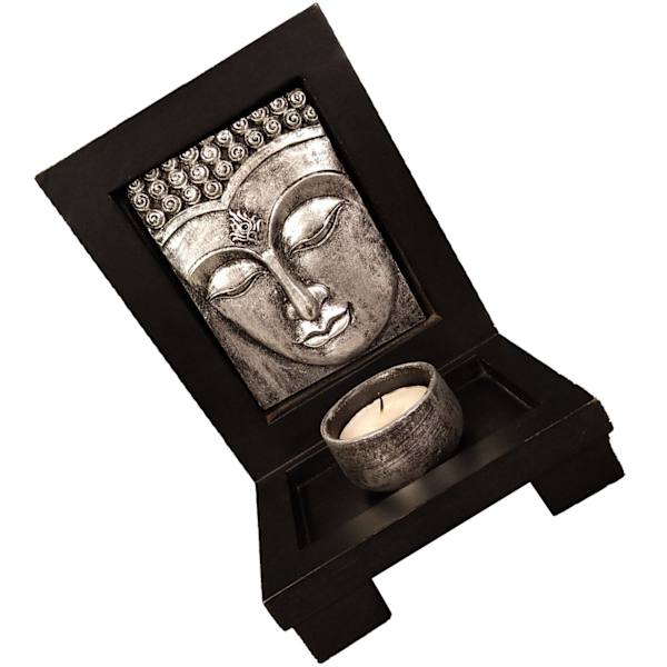 Buddha rökelsehållare Utsökt vacker Zen stenljushållare för hotell Skönhetssalong Dekorera Silve Fri storlek