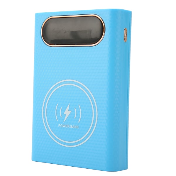 Power Bank Box 10W och 5W trådlös laddning Stor kapacitet 21700 case för Daily Blue