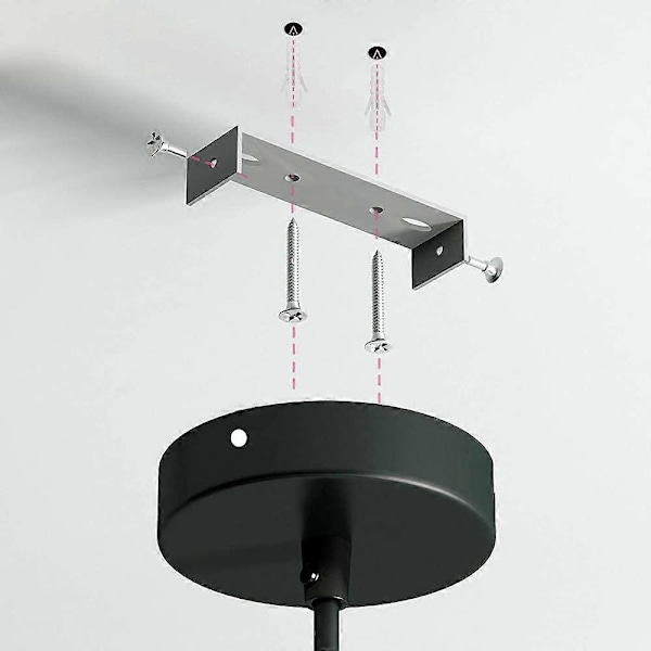 Ljuskrona Lamphållare, Retro Lampskärm Taklamphållare, E27 Sugpropp Hängare Hållare, Kök Matsal Vardagsrum Sovrum Matsal Bar (Svart)