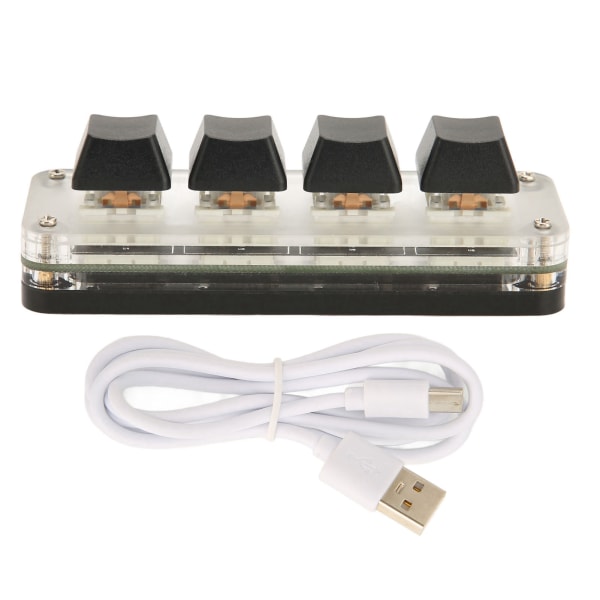 Programmerbart tastatur USB 4 nøkler Mini bærbart mekanisk tastatur HID DIY programmerbart tastatur RGB OSU spilltastatur