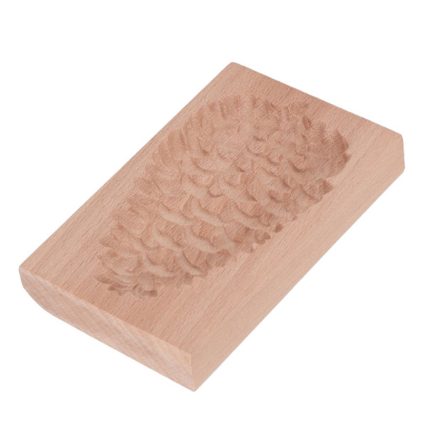 Træ Cookie Form Bøg Genanvendelig Vaskbar Biscuit Press Stempel Form til Køkken Bagning Fyrretræ Kogle