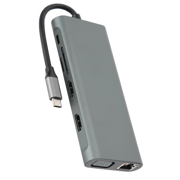 12-i-1 Dockningsstation Typ-C VGA RJ-45 PD USB 3.0 2.0 Dockningsstationsadapter
