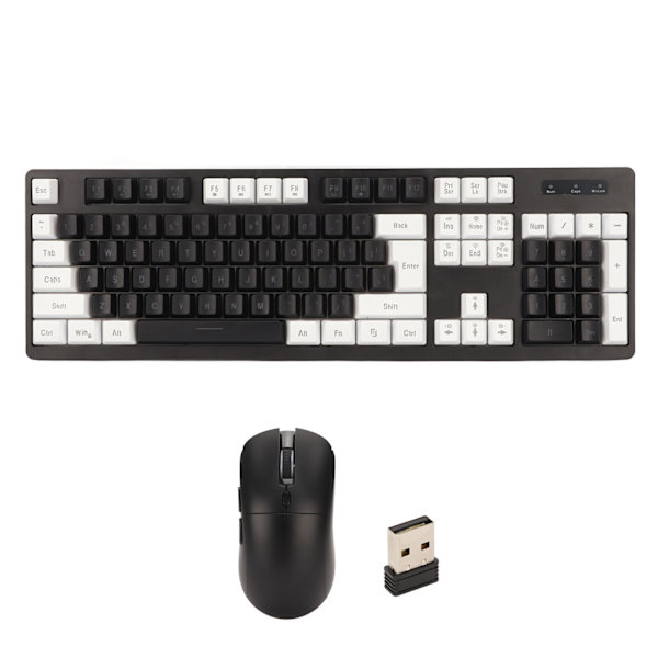Trådlöst tangentbord och mus 104 tangenter RGB LED-bakgrundsbelysning 2 i 1 2,4 GHz-anslutning Vattentätt spelande tangentbord och mus för PC