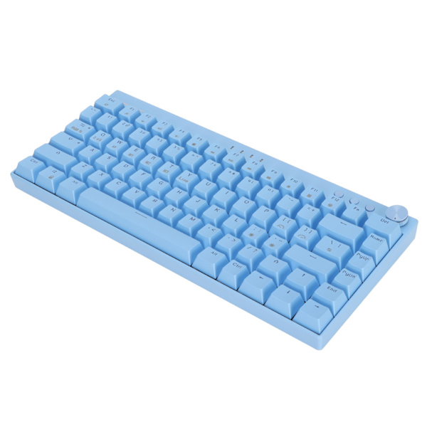 Blå mekaniskt tangentbord 82 tangenter tre lägen tangentbord med RGB kompatibel för Windows för IOS för Android bruna brytare