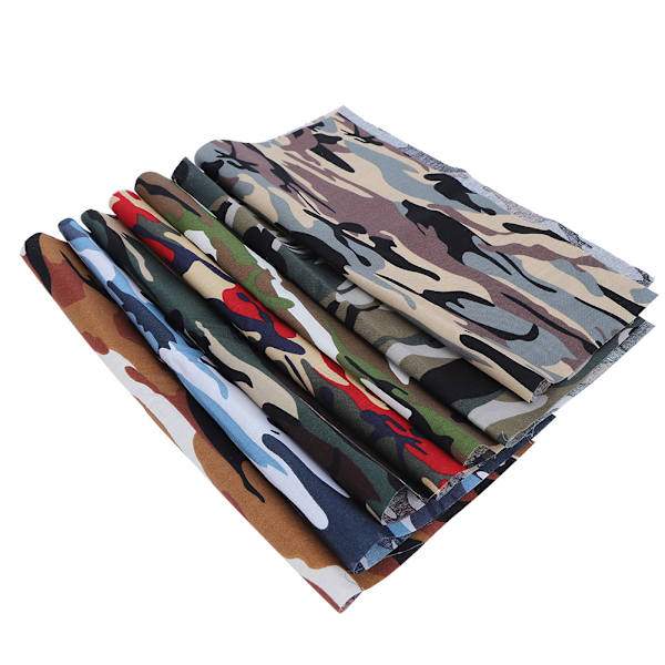 7 stk 48x48cm kamuflasjetrykk stoff bomullsstoff for DIY håndverk sying quilting making materiale
