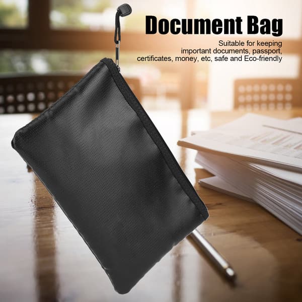 Dokumenttaske, dokumentmappe, brandsikker, vandtæt, til pas, penge, bærbar computer, opbevaring til hjemmet, 29*20 cm