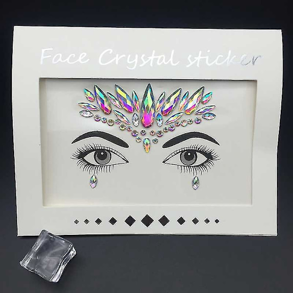 Rhinestone-steinsatt klistremerkesett for ansikt og kropp - Perfekt for temafester og festivaler