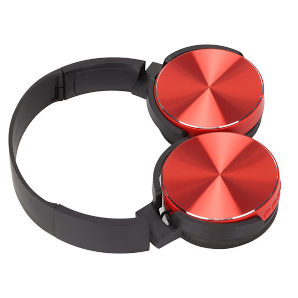 450BT Bluetooth-headset med subwoofer, justerbar, multifunksjonelt trådløst kort spillheadset for spill, rødt
