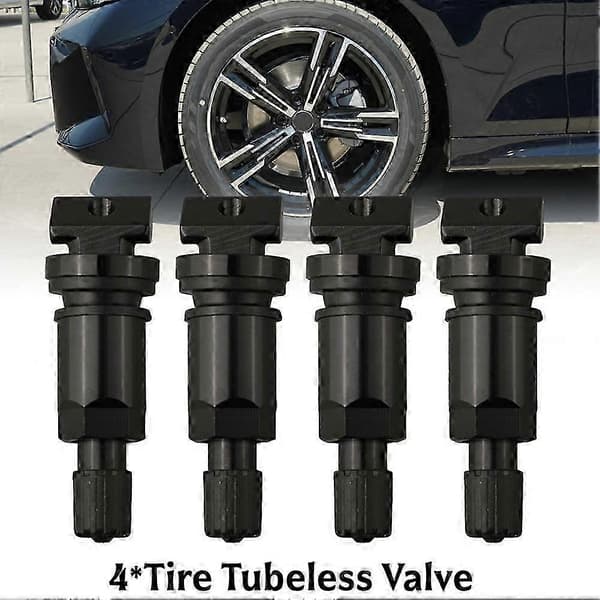 4 stk. TPMS-ventilstammer Reparationssæt til TPMS-ventilstammer i aluminiumslegering til BMW 1 2 3-serie X1 X2 X3 Robust materiale Black