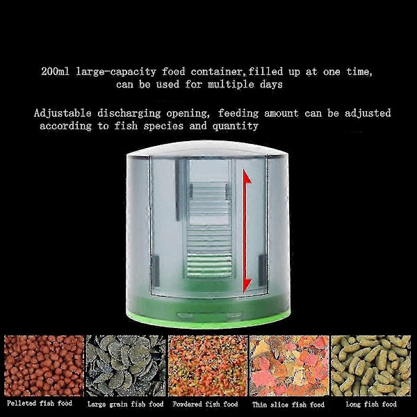 Fisketank Automatisk Foderautomat Intelligent Timing Automatisk Foderautomat Akvarium Guldfiskefoder Stor Kapacitet Fiskefoder - Youa -JRSZ