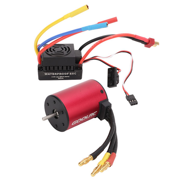 S3650 3900KV vedenpitävä harjaton moottori 60A harjaton moottori ESC T-liitin uros 1/10 RC-auton päivitysosiin