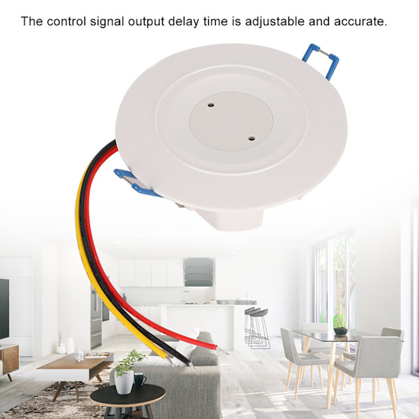 3,7 GHz mikrovågssensor Kroppsrörelsedetektor Smart ljusbrytare för korridor inbyggt takfäste AC110‑240V