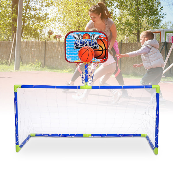 Indendørs udendørs mini basketball fodbold system backboard fodbold vagt bolde kit børn legetøjssæt