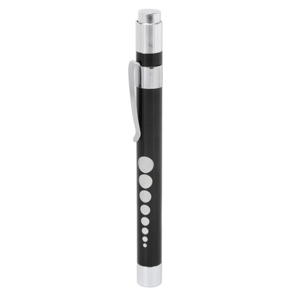 LED Penlight Gul Belysning Konkavt Hoved Aluminiumslegering Medical Pen Light med Pupil Måler Sort