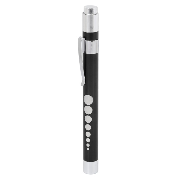 LED Penlight Gul Belysning Konkavt huvud Aluminiumlegering Medical Pen Light med Pupillmätare Svart