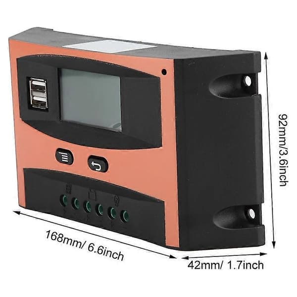 MPPT 40A solcelleladeregulator, dobbelt spænding 12V/24V, LCD-skærm, automatisk batteristyring.