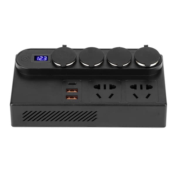 200W Bilomformer 12-24V til 220V 7USB Hurtiglader Spenningsomformer Transformator