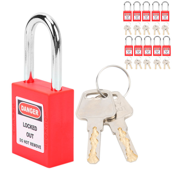 10 set 38 mm lockout-lås Nylon industriteknisk isolering för kemisk power