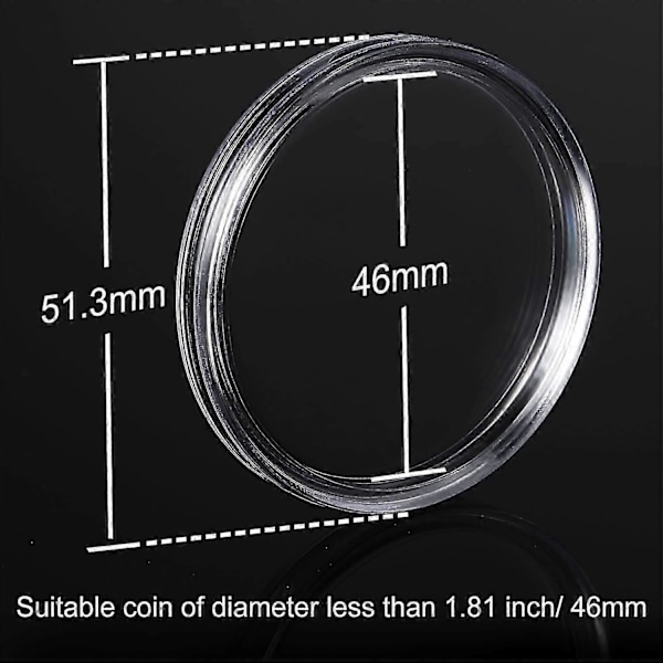 40 mm Myntkapslar Myntfodral Mynthållare Förvaringsbehållare med Förvaringslåda kompatibel med Mynt Col