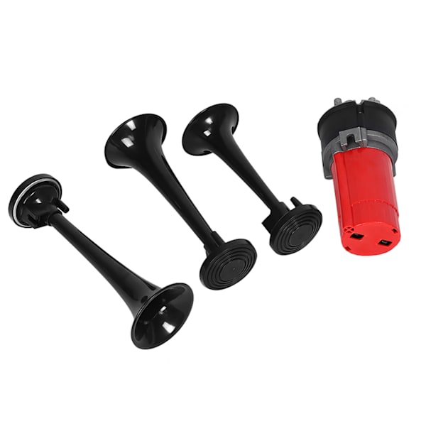 12V Universal 5 Luft Horn Kompressor Høj Musikalsk Lyd Trompet Kit til Bil Lastbil Båd (Sort)