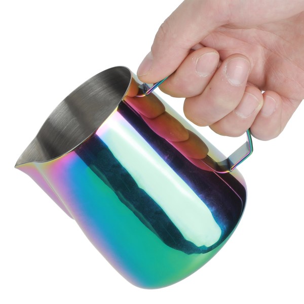 Farverig tyk rustfrit stål kaffe mælkeskummende kop kande kande til hjemmet Kaffe Latte Art600ml