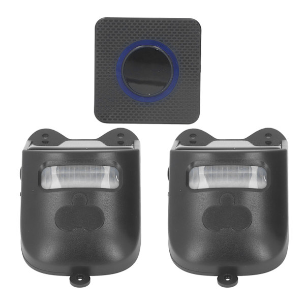 Infraröd sensor dörrklocka solcellsuppfart larm blixtljus utomhus säkerhet siren rörelsedetektor 110‑240V EU-kontakt